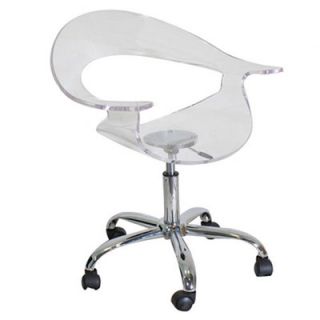 LumiSource Low Back Office Chair CHR TW RUMOR Finish Clear