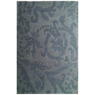 Hand tufted Abstract Gray Wool Rug (5 X 8)