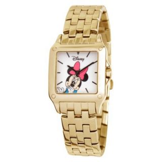 Disney Minnie Mouse Link Watch with White Dial   Gold