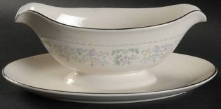Pickard Morning Mist Gravy Boat with Attached Underplate, Fine China Dinnerware