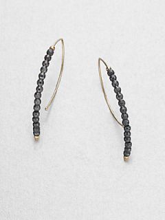 Mizuki 14K Yellow Gold and Sterling Silver Marquise Shaped Earrings/1.25   Blac