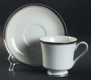 Sandalwood Tudor Black Footed Cup & Saucer Set, Fine China Dinnerware   Black An