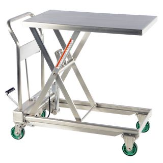 Vestil Stainless Steel Hydraulic Elevating Cart   550 Lb. Capacity