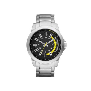 Mens Luminous Hand Round Case Watch, Yellow/Black