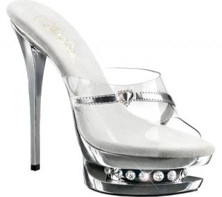 Womens Pleaser Blondie R 601H   Clear/Silver Chrome Exotic Dance