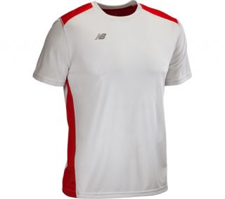 Mens New Balance Go 2 Short Sleeve MRT3131   White/Velocity Red T Shirts