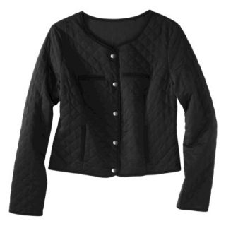 Merona Womens Quilted Bomber Jacket   Black   L