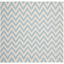 Safavieh Hand woven Moroccan Dhurrie Chevron Blue/ Ivory Wool Rug (6 Square)