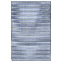 Blue Flat weave Dhurrie Wool Rug (8 X 10)
