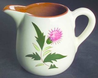 Stangl Thistle 22 Oz Pitcher, Fine China Dinnerware   Pink Thistle,Green Leaves,
