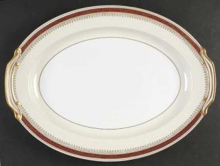 Noritake Rubeta 16 Oval Serving Platter, Fine China Dinnerware   Gold Scrolls &