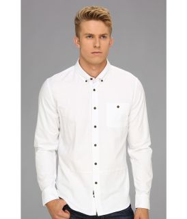 Zanerobe The Ox L/S Woven Shirt Mens Long Sleeve Button Up (White)
