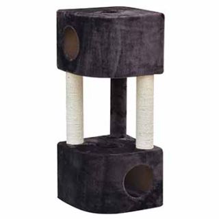 Brown Abstract Two Condo Cat Tree, 16 L X 16 W X 39 H