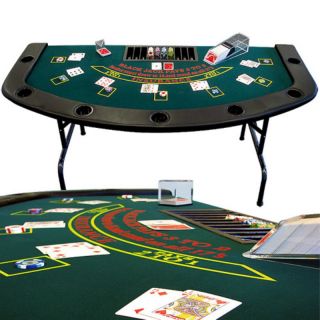 Trademark Global Inc 6 x 3 ft. Full Size Folding Blackjack Table   10 21FOLD