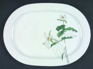 Block China Trillium 15 Oval Serving Platter, Fine China Dinnerware   Watercolo