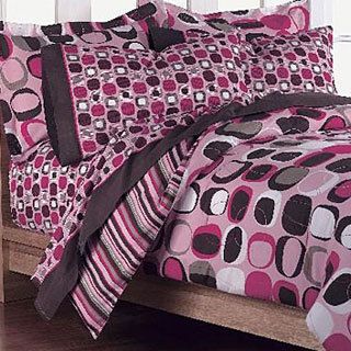 Opus Pink 5 piece Twin size Bed In A Bag With Sheet Set