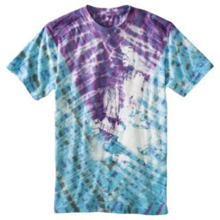 Jimi Hendrix Mens Tye Dye Graphic Tee   Teal/Purple   S