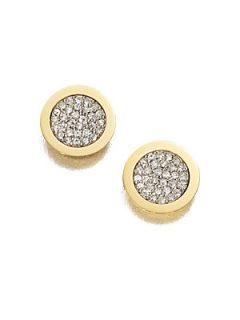 Michael Kors Pave Stud Earrings/Goldtone   Gold