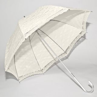 Elite Rain Wedding Umbrella   Ivory Lace Canopy Ivory White   WL01 IVY