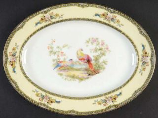 Noritake Windsor 11 Oval Serving Platter, Fine China Dinnerware   Birds In Cent