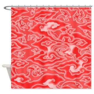  Red Funky Swirls Shower Curtain  Use code FREECART at Checkout