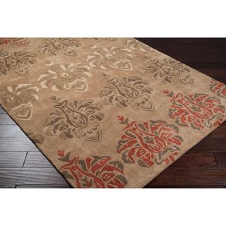 Hand tufted Brown Floral Rug (8 X 11)