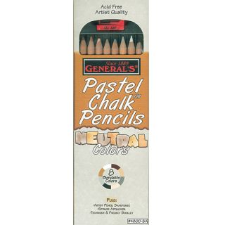 General Pencil Neutral Pastel Chalk Pencils (pack Of 8)