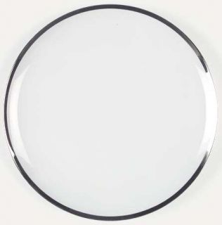 Sango Pallas Dinner Plate, Fine China Dinnerware   White, Coupe, Wide Platinum T