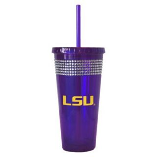 Boelter Brands NCAA 2 Pack LSU Tigers Bling Double Walled Tumbler with Straw  