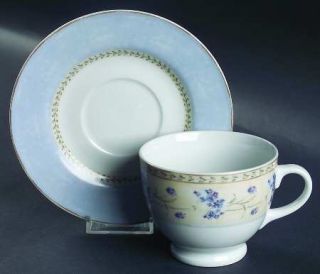 Heritage Mint Enchanted Garden Footed Cup & Saucer Set, Fine China Dinnerware  