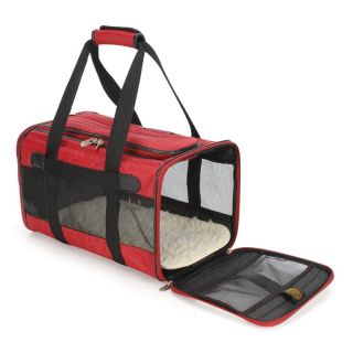 Sherpa Original Deluxe Red and Black Pet Carrier Airline Approved   55233
