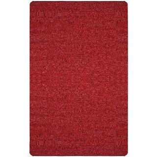 Hand tied Pelle Short Shag Red Leather Rug (5 X 8)