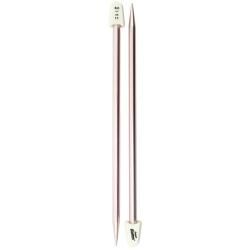 Silvalume Single Point Knitting Needles 14 size 11 silver Pink