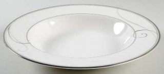 Noritake Platinum Wave Large Rim Soup Bowl, Fine China Dinnerware   Platinum Enc