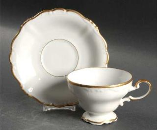 Johann Haviland Gold Baroque Footed Cup & Saucer Set, Fine China Dinnerware   Po