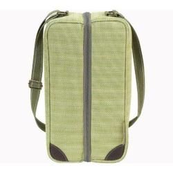 Picnic At Ascot Hamptons Deluxe Wine Carrier For Two Olive Tweed