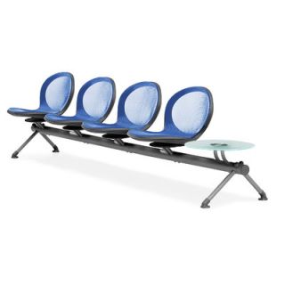 OFM Net Series Four Chair Beam Seating with Table NB 5G Color Marine