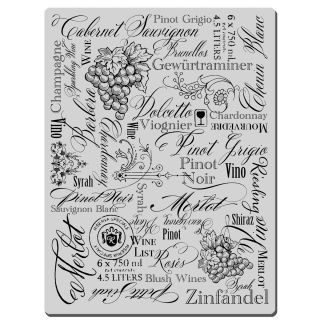 Stampendous Cling Rubber Stamp wine Labels