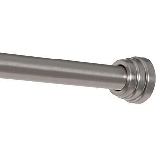 Maytex Tiered Finial Shower Curtain Rod, Brushed Nickel