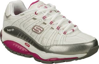 Womens Skechers Shape Ups Kinetix Response SRT   White/Silver/Pink Toning Shoes