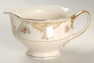 Baronet Priscilla Creamer, Fine China Dinnerware   Yellow Scrolls,Multifloral,Sc