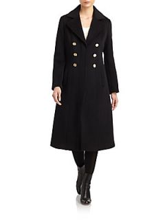 Zip Front Peacoat   Caviar