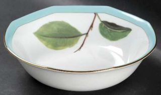 Laure Japy Branches Turquoise Soup/Cereal Bowl, Fine China Dinnerware   Multimot