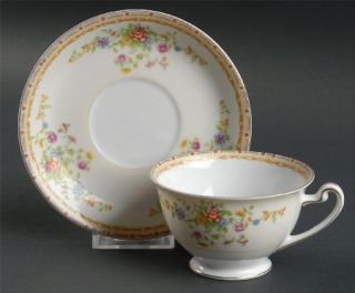 Imperial (Japan) I0 Footed Cup & Saucer Set, Fine China Dinnerware   Pink And