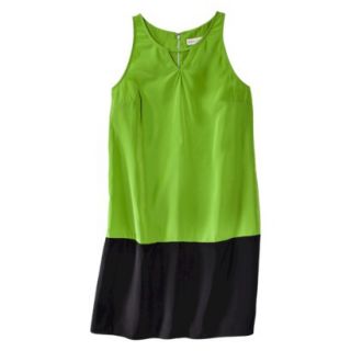 Merona Womens Colorblock Hem Shift Dress   Zuna Green/Black   14