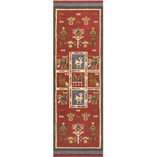 Elite Tribal Handmade Wool Rug Runner (26 X 8) (RedPattern GeometricMeasures 0.625 inch thickTip We recommend the use of a non skid pad to keep the rug in place on smooth surfaces.All rug sizes are approximate. Due to the difference of monitor colors, s