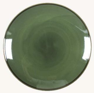 Gibson Designs Bali Dinner Plate, Fine China Dinnerware   Green, Coupe Shape, Br