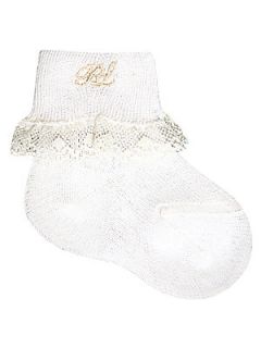 Ralph Lauren Infants, Toddlers & Little Girls Lace Trimmed Dress Socks   Whit
