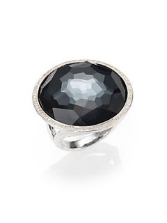 IPPOLITA Diamond, Hematite, Clear Quartz and Sterling Silver Ring/Large   Silver