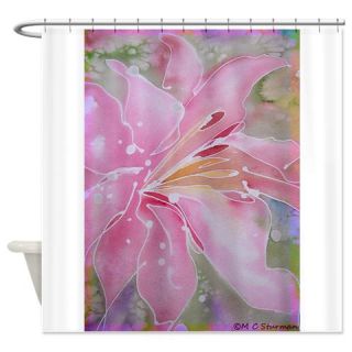  Pink Lily Floral art Shower Curtain  Use code FREECART at Checkout